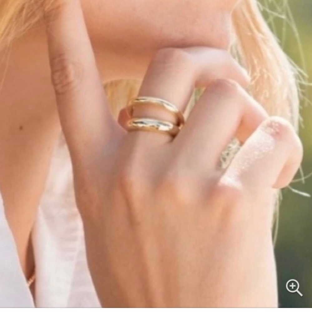 Loren Stewart x Curator Gold Deux open Band ring size 7 - Picture 2 of 6